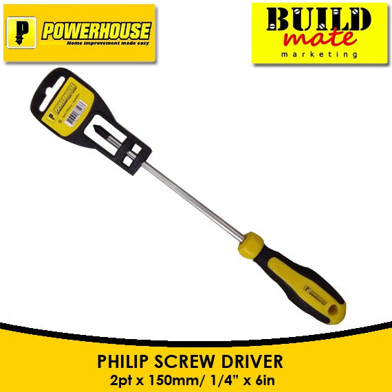 POWERHOUSE Screwdriver PHILIP/FLAT SOLD PER PIECE •BUILDMATE• PHHT