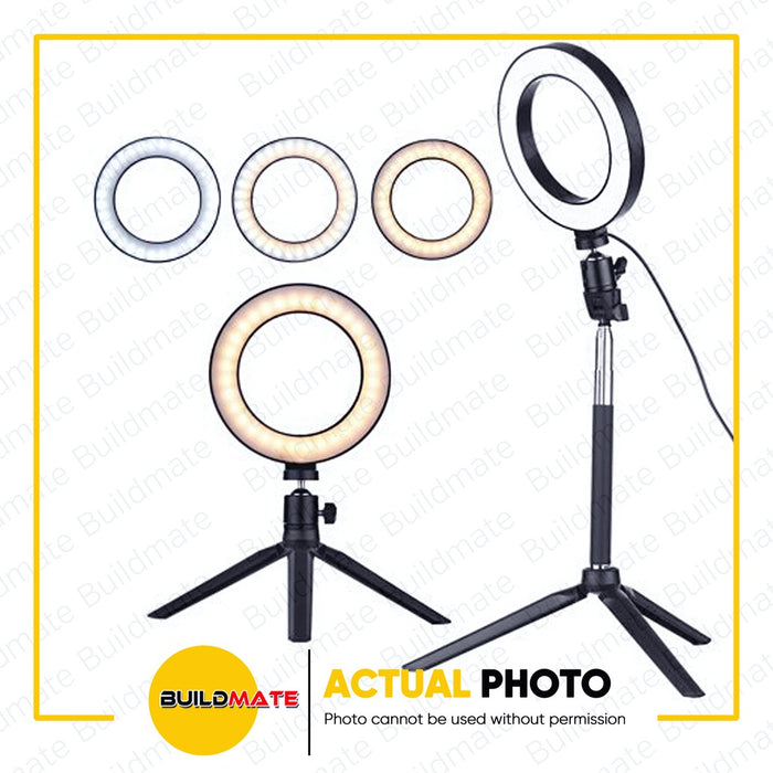 Dimmable LED Selfie Ring Light with Tripod Stand 6ft 16cm 6" •BUILDMATE•