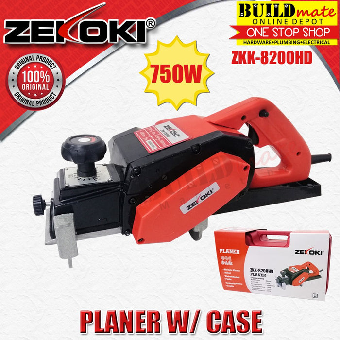 ZEKOKI Electric Planer with Case For Woodworking 750W 3 x 82mm ZKK-8200HD | ZKK-8200SD •BUILDMATE•