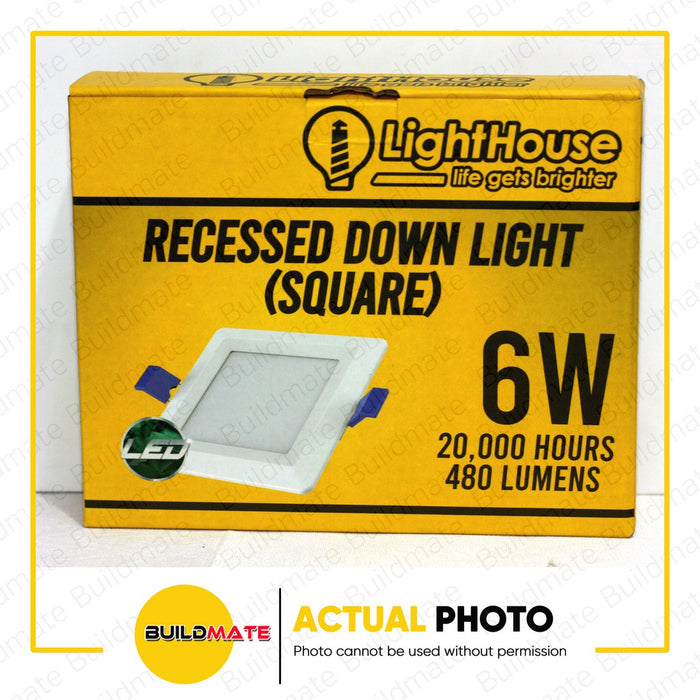 LIGHTHOUSE Recessed Downlight / Panel LED SQUARE  5" 6W DAY LIGHT | WARM WHITE •BUILDMATE• PHLH