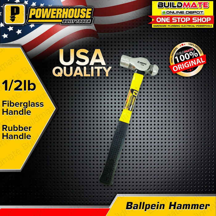 BUILDMATE Powerhouse Ballpein Hammer Fiberglass Handle SOLD PER PIECE - PHHT