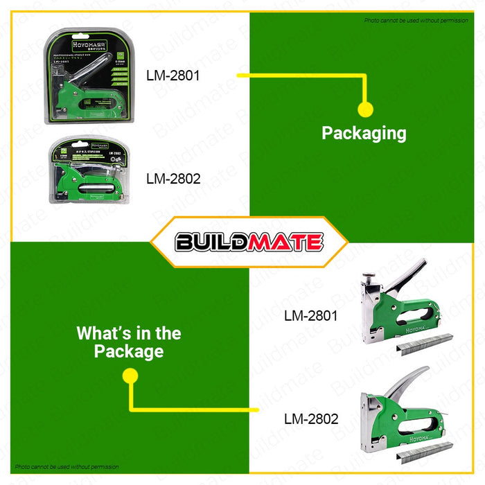 HOYOMA Heavy Duty 4-14mm Staple Gun Kit With EXTRA Stapler LM2801 | LM2802 •BUILDMATE• HYMHT