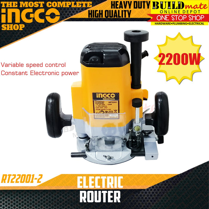 INGCO Electric Router 2200W RT22001-2 +FREE TAPEMEASURE & GLOVES IPT