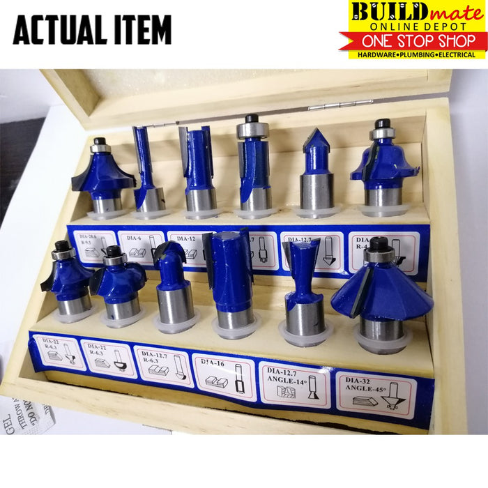 Hoyoma Japan 12 Pcs Router Bit Set 12mm 1/2" •BUILDMATE• 