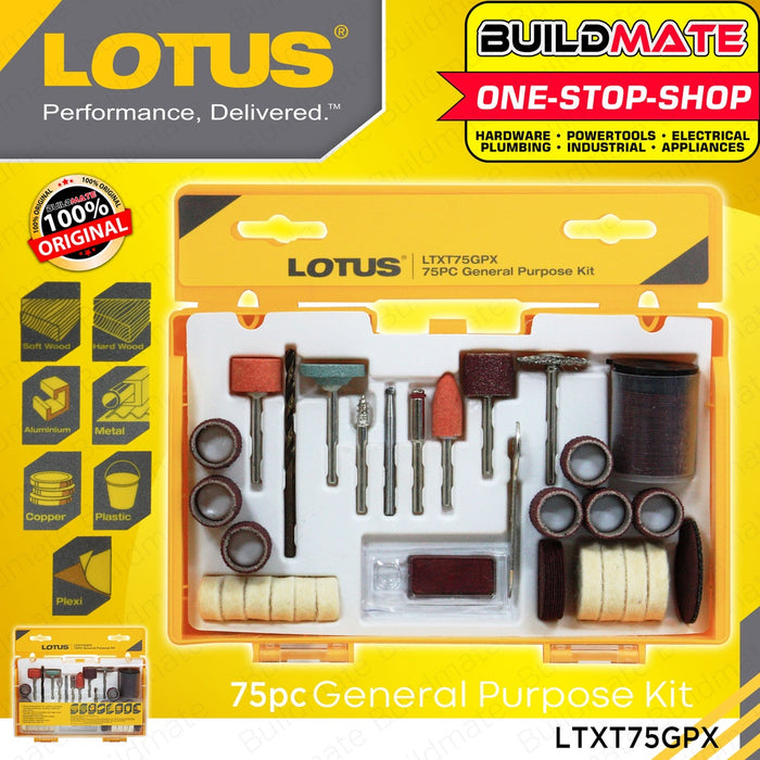 LOTUS General Purpose Kit 75 PCS/SET Cutting Grinding Carving Polishing Sanding Cleaning LTXT75GPX