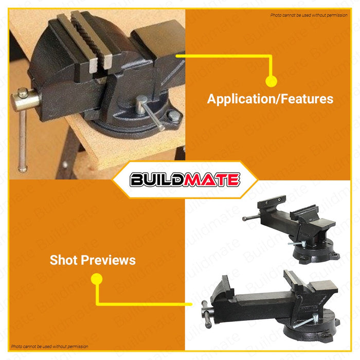 CRESTON Steel Bench Vise 4" FU2204 •BUILDMATE•