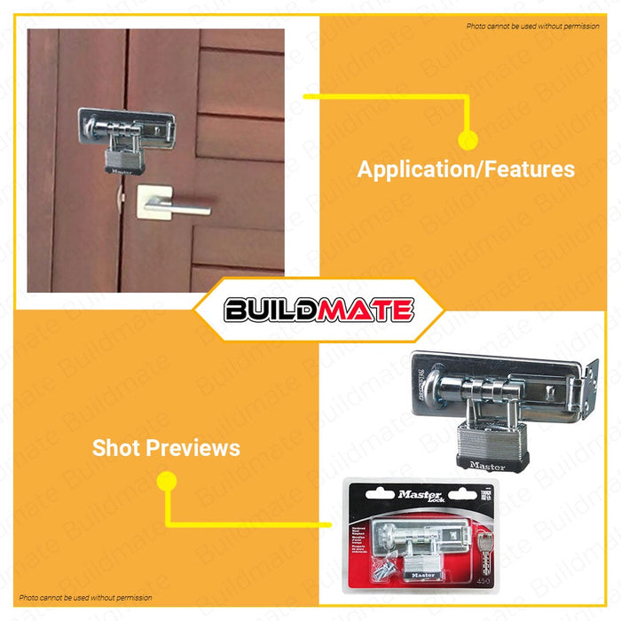 MASTER LOCK Hasplock Hasp Lock Ribbed Steel 4 1/2" #450D 100% ORIGINAL / AUTHENTIC •BUILDMATE•