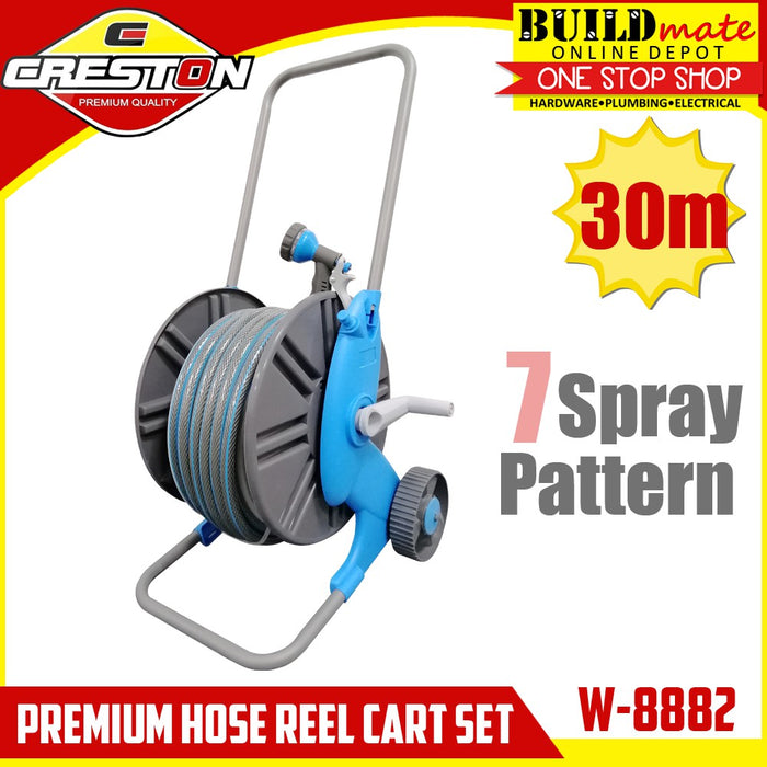 CRESTON Premium Garden Water Hose Reel Cart SET 30m W-8882