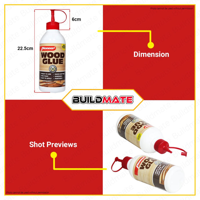 PIONEER Woodworking Wood Glue 500G Water-Resistant Polyvinyl Acetate Adhesive FGT00301 •BUILDMATE•