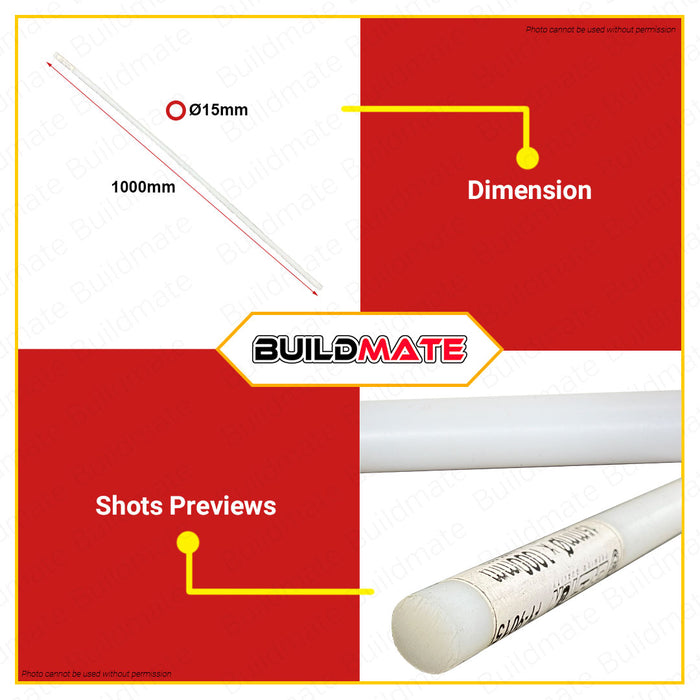 CRESTON Engineering Plastic Nylon Rod 15mm 1 Meter FY9015 •BUILDMATE•