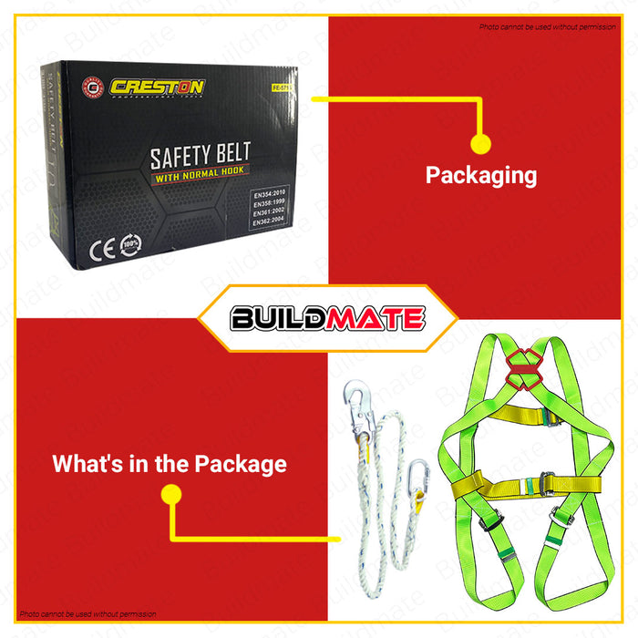 CRESTON Safety Belt Full Body with Small Hook FE5715 •BUILDMATE•