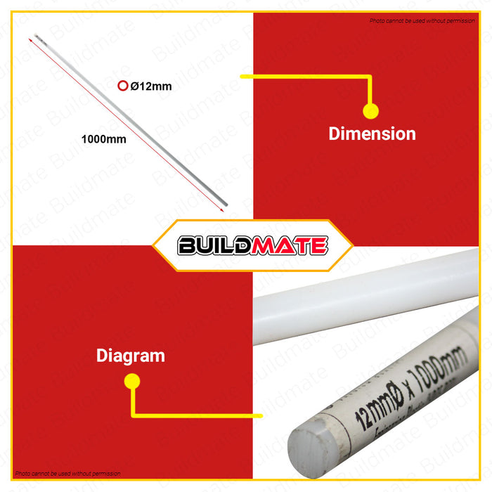 CRESTON Engineering Plastic Nylon Rod 12mm 1 Meter FY9012 •BUILDMATE•