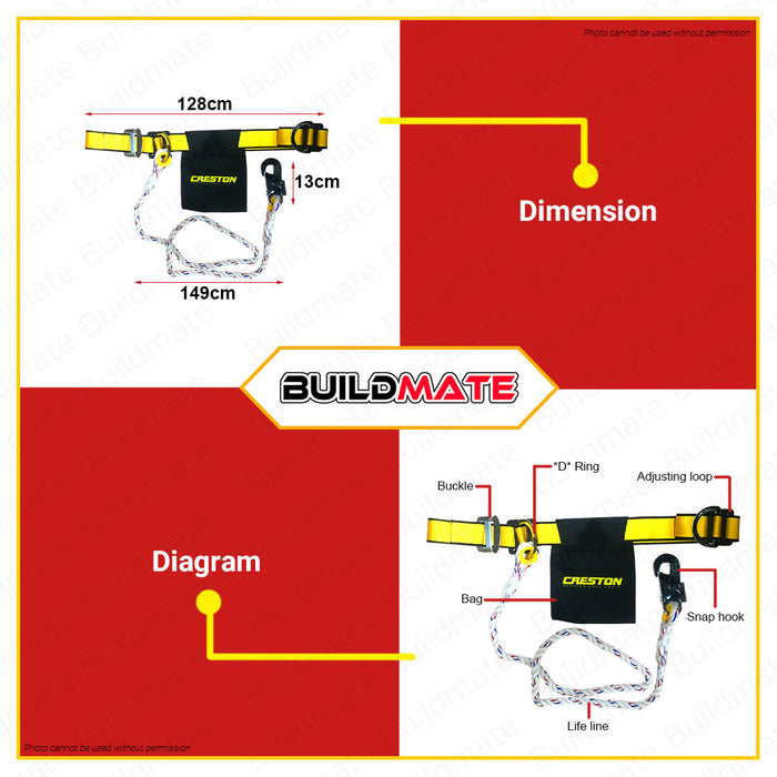 CRESTON Safety Belt with Small Hook FE5707 •BUILDMATE•