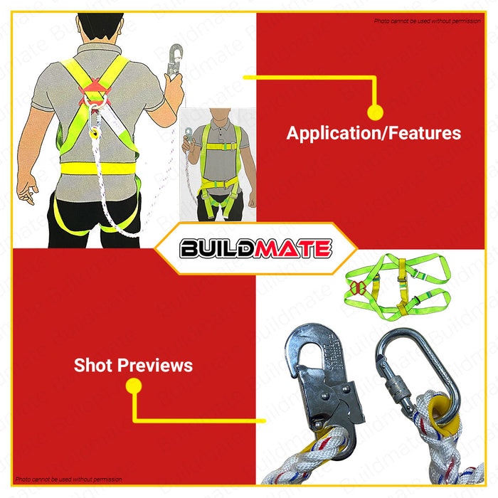 CRESTON Safety Belt Full Body with Small Hook FE5715 •BUILDMATE•