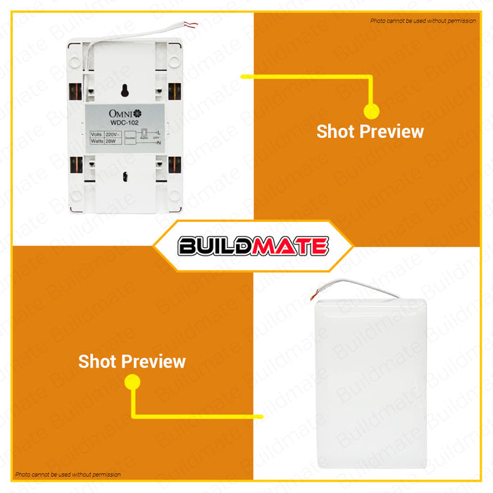 OMNI Surface Mounted Doorbell IP20 75dB Surface Mounted A.C. Wired Doorbell Door WDC-102 •BUILDMATE•