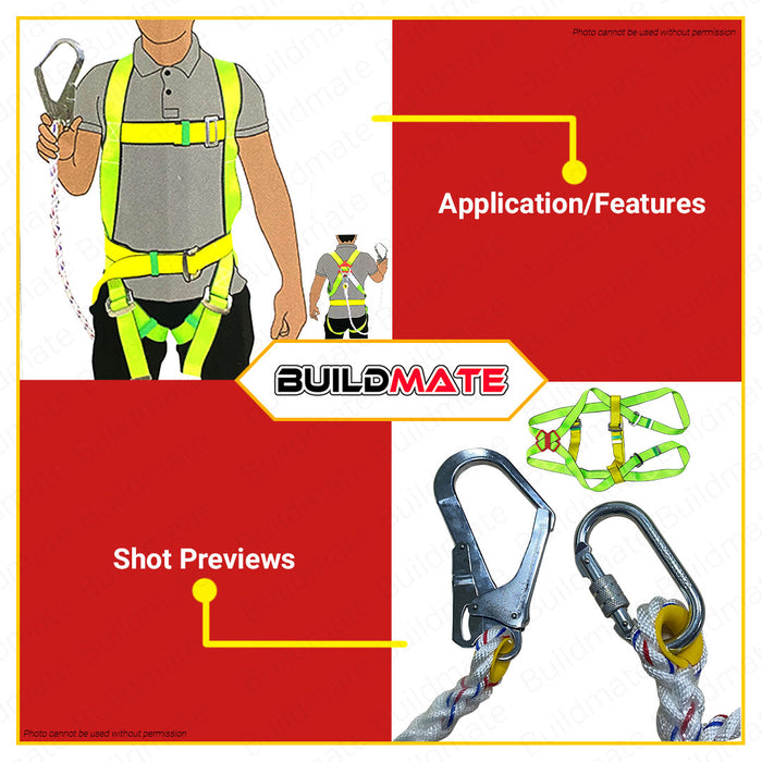 CRESTON Safety Belt Full Body with Big Hook FE5728 •BUILDMATE•