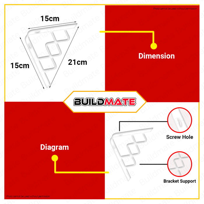 CRESTON Decorative Shelf Bracket 6" BLACK | WHITE | SILVER SOLD PER PIECE •BUILDMATE•