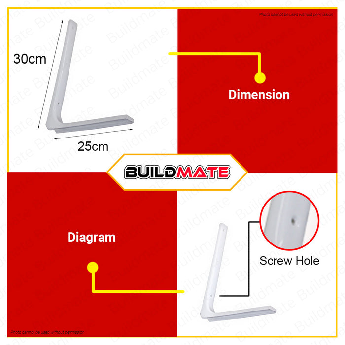 CRESTON Shelf Bracket 10 x 12" WHITE FL6012 •BUILDMATE•