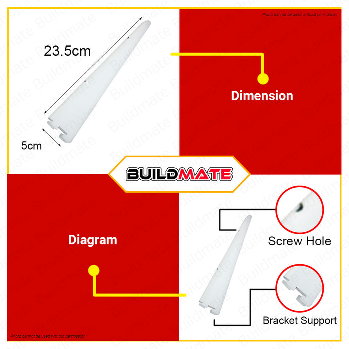 CRESTON Double Slotted Shelf Bracket 220mm FL6310W •BUILDMATE•