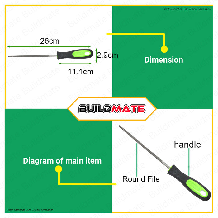 HOYOMA JAPAN Round File 6" HT-RF6H •BUILDMATE•