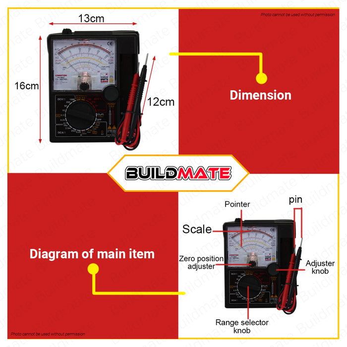 CRESTON Analog Analogue Multi Tester FN8957 •BUILDMATE•