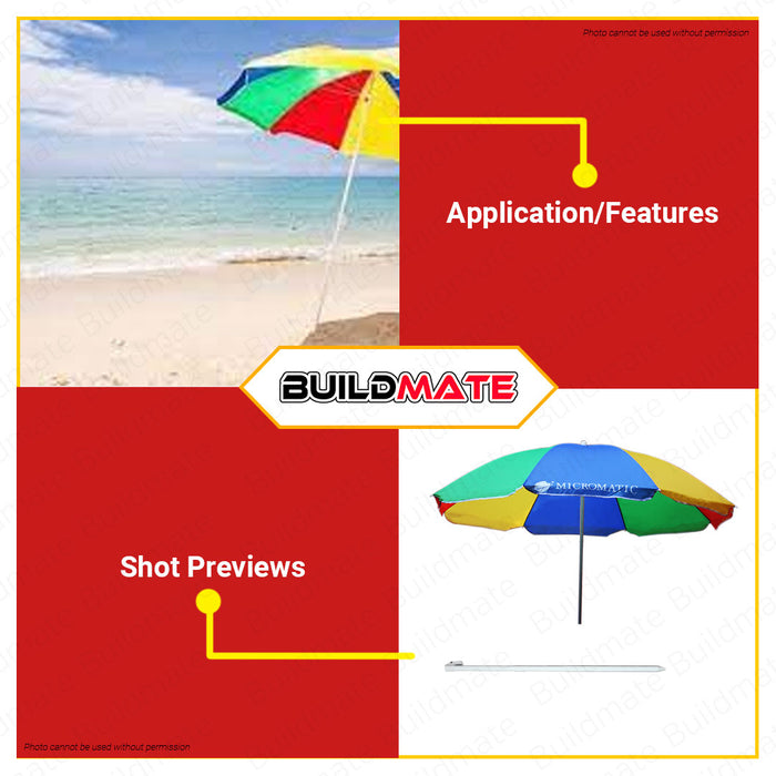 MICROMATIC Outdoor Shade Giant Big Umbrella Parasol 36" •BUILDMATE•