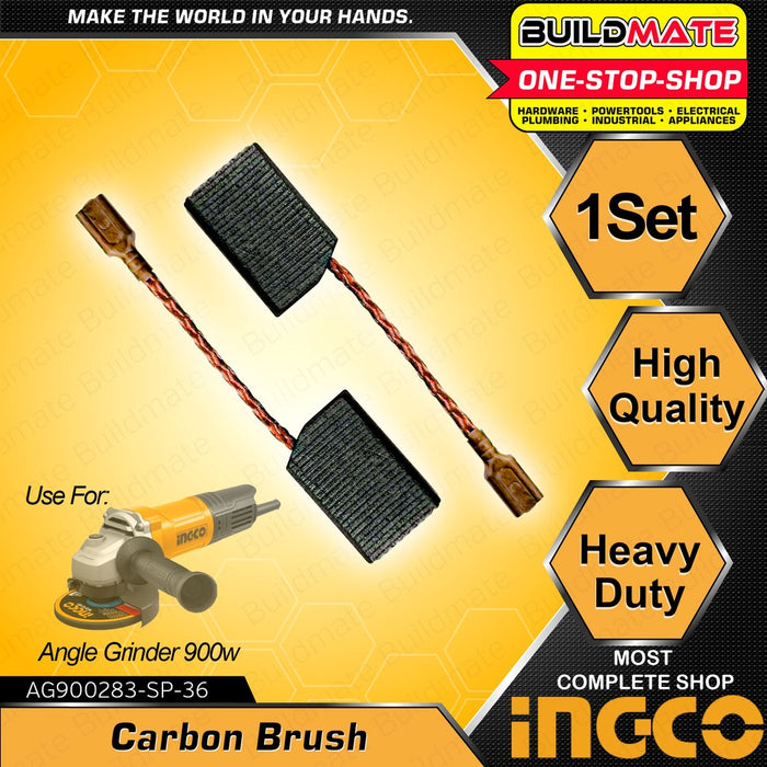 INGCO 2PCS/SET Carbon Brush for Angle Grinder Model Carbon Motor Brush Motor Carbon Brushes Angle Grinder Replacement Part Spare Parts [SOLD PER BOX] •BUILDMATE• ISP