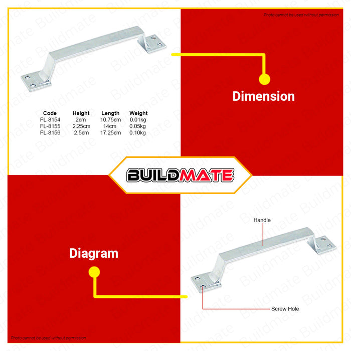 CRESTON Solid Drawer Pull Handle Chrome Plated 4" | 5" | 6" SOLD PER PIECE •BUILDMATE•