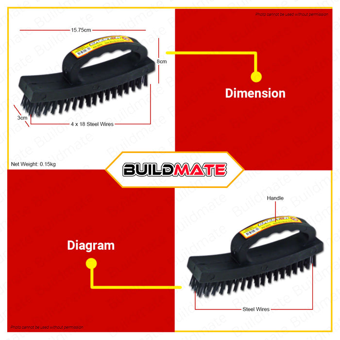 CRESTON Steel Wire Brush Rectangular 4 x 18 FH3375 •BUILDMATE•