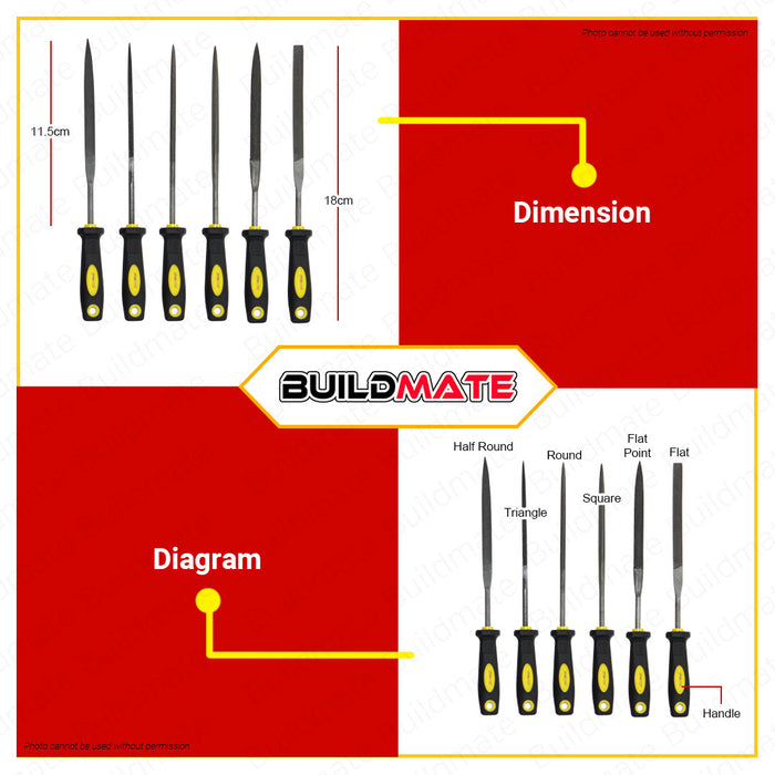 CRESTON 6 PCS/SET Needle Files Set 4mm x 180mm FH2180 •BUILDMATE•