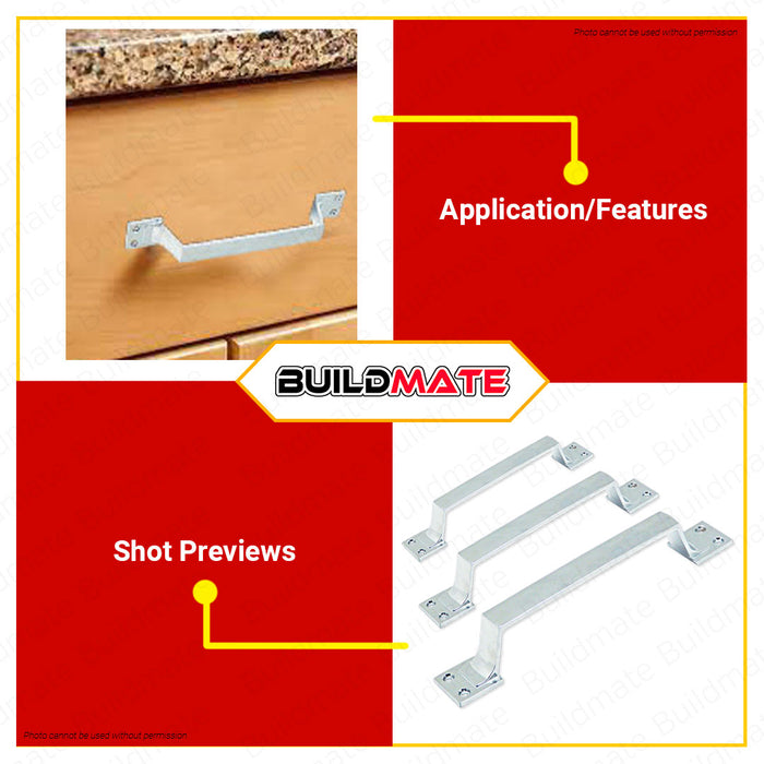 CRESTON Solid Drawer Pull Handle Chrome Plated 4" | 5" | 6" SOLD PER PIECE •BUILDMATE•