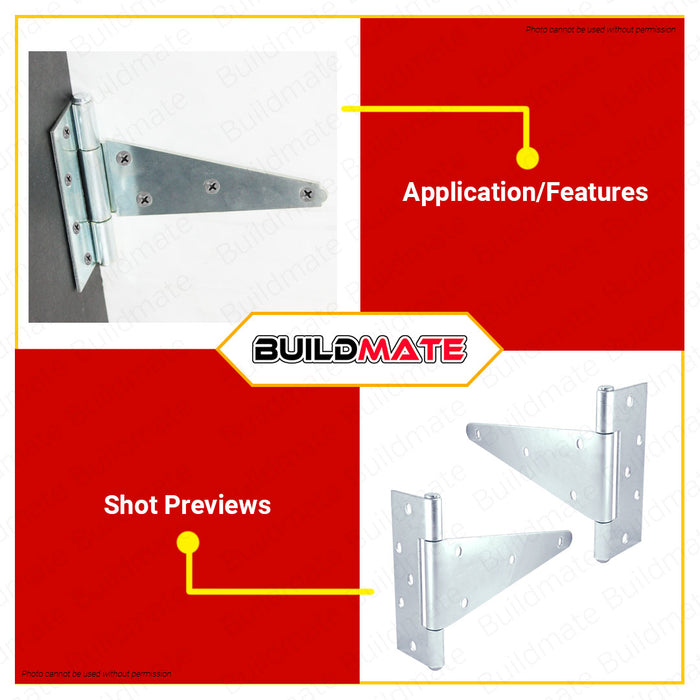 CRESTON Galvanized T-Hinges 4" | 6" | 8" | 10" SOLD PER PIECE •BUILDMATE•