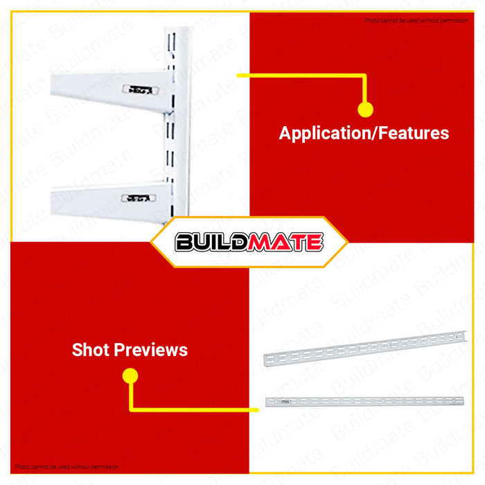 CRESTON Double Slotted Shelf Bracket 600mm FL6324W •BUILDMATE•