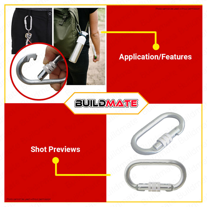 CRESTON Alloy Steel Straight Gate Carabiner 25KNm FE5750 •BUILDMATE•