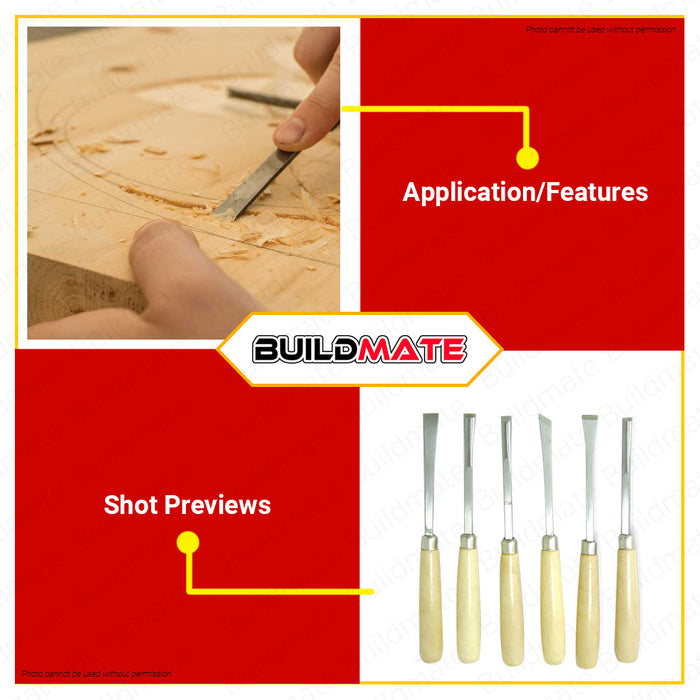 CRESTON 6 PCS Carving Tool Set FH1876 •BUILDMATE•