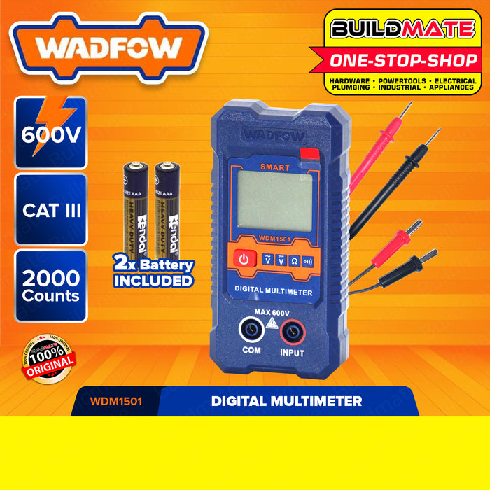 BUILDMATE Wadfow Digital Multimeter Tester 2000C | 4000C [SOLD PER SET] CAT III 600V DC AC Volt Multimeter Electric Tester DC Voltage Tester AC Voltage Tester Multi Meter Tester Ammeter Ohmmeter Modern Digital Auto Multimeter • WPT