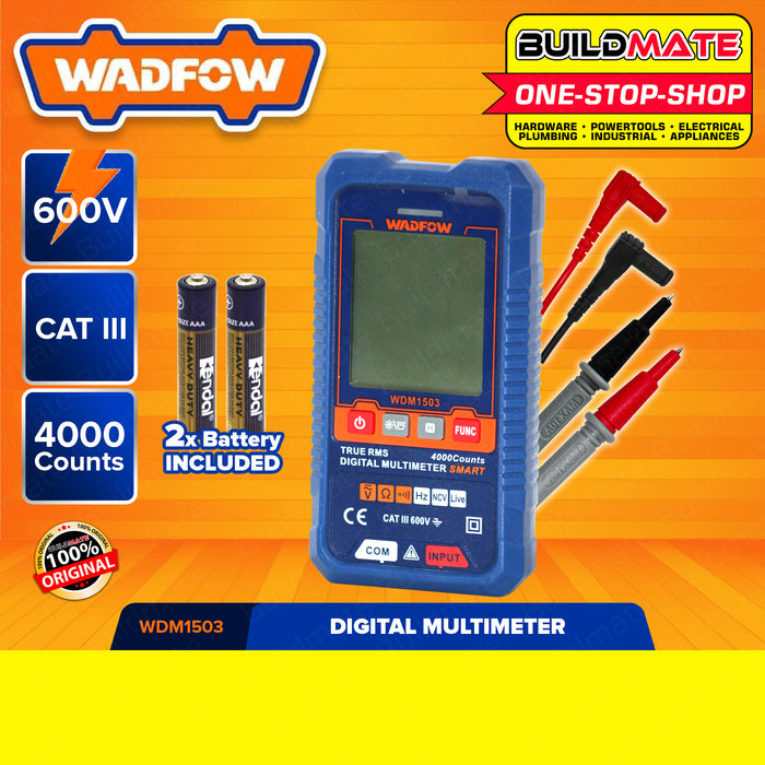 BUILDMATE Wadfow Digital Multimeter Tester 2000C | 4000C [SOLD PER SET] CAT III 600V DC AC Volt Multimeter Electric Tester DC Voltage Tester AC Voltage Tester Multi Meter Tester Ammeter Ohmmeter Modern Digital Auto Multimeter • WPT