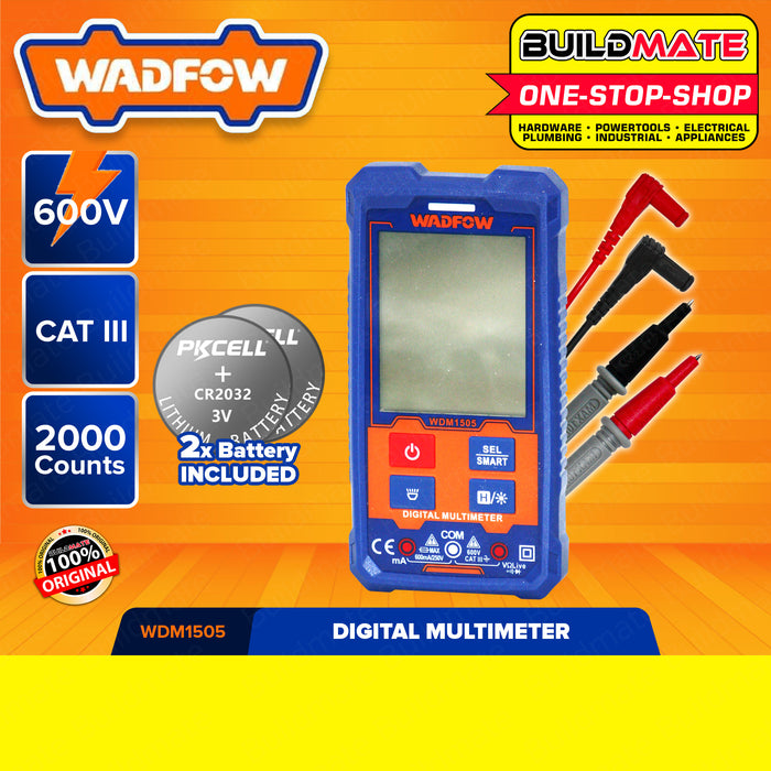 BUILDMATE Wadfow Digital Multimeter Tester 2000C | 4000C [SOLD PER SET] CAT III 600V DC AC Volt Multimeter Electric Tester DC Voltage Tester AC Voltage Tester Multi Meter Tester Ammeter Ohmmeter Modern Digital Auto Multimeter • WPT