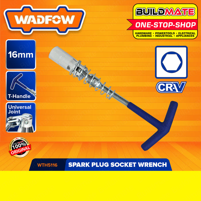 WADFOW T-Handle Spark Plug Socket Wrench 16MM | 21MM [SOLD PER PIECE] Long Extended T-Handle Joint Spark Plug Socket Wrench Drive Spark Plug Socket WTH5116 | WTH5121 •BUILDMATE• WHT