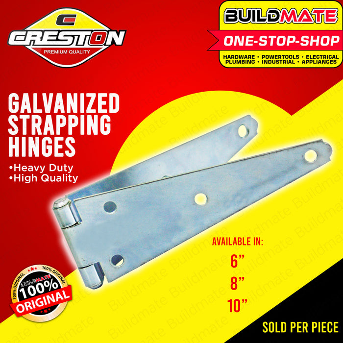 CRESTON Galvanized Strapping Hinges 6" | 8" | 10" SOLD PER PIECE •BUILDMATE•