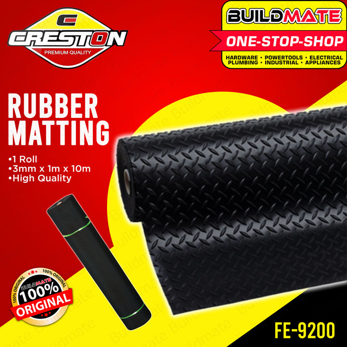 CRESTON Industrial Rubber Mat Matting 3.0mm x 1.0m x 10m 1 ROLL FE9200 •BUILDMATE•