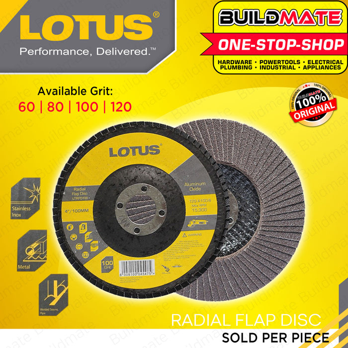 HOYOMA / LOTUS Flap Sanding Disc #4 GRIT #36  #60  #80 #100 #120 SOLD PER PIECE •BUILDMATE•