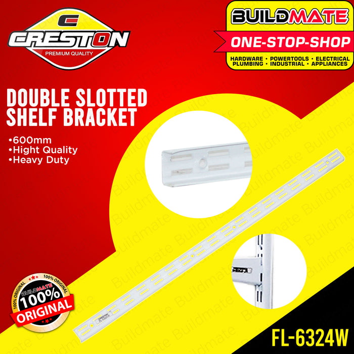 CRESTON Double Slotted Shelf Bracket 600mm FL6324W •BUILDMATE•