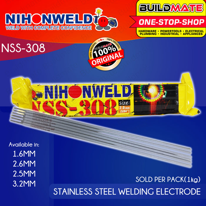 NIHONWELD Stainless Steel Welding Rod Electrode 1KG SOLD PER PACK •BUILDMATE•