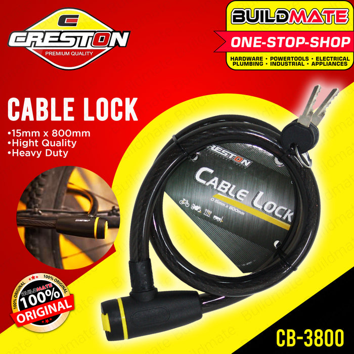 CRESTON Bicycle Bike Cable Lock 15mm x 800mm CB3800 •BUILDMATE•