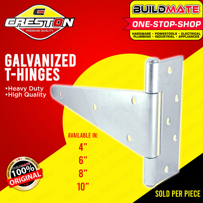 CRESTON Galvanized T-Hinges 4" | 6" | 8" | 10" SOLD PER PIECE •BUILDMATE•