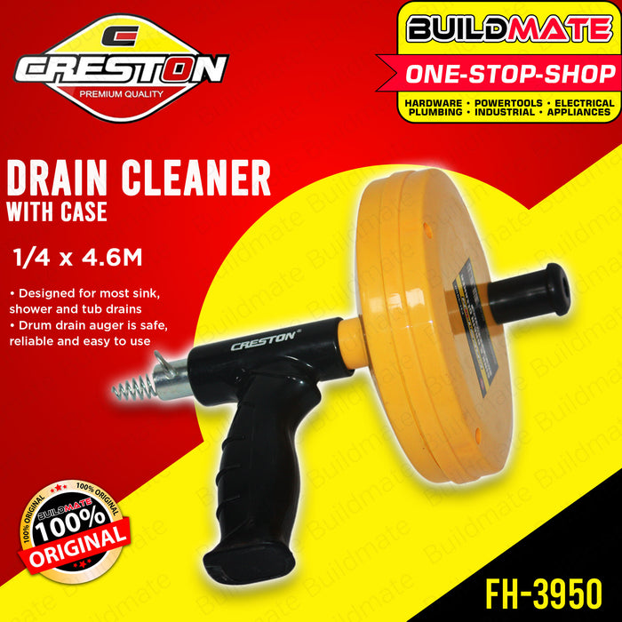 CRESTON Drain Cleaner with Case 1/4 x 4.6M FH-3950 •BUILDMATE•