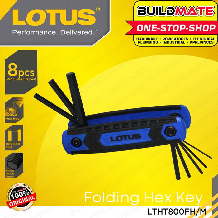 LOTUS Folding Hex Key Set 8PCS (MET) | 9PCS (SAE) | Torx Key 8PCS Allen Wrench Set SAE and Metric Folding Allen Key Set Hand Tools LTHT800FHM | LTHT900FHS | LTHT800FTT •BUILDMATE• LUTOS LHT