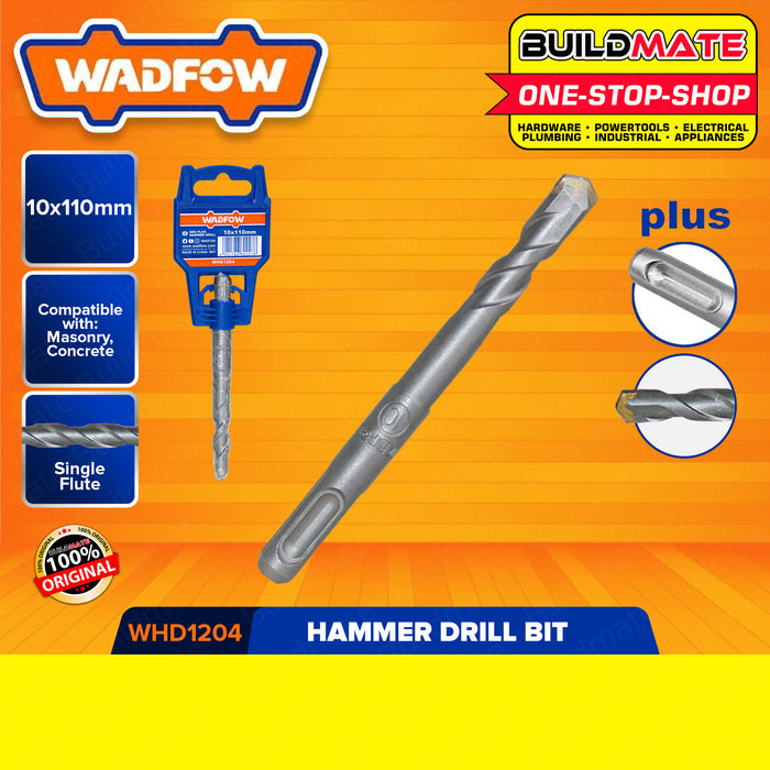 WADFOW Hammer Rotary SDS Plus Drill Bit 110mm | 160mm [SOLD PER PIECE] Hammer Drill Bits Carbide Masonry Drill Bit For Brick, Stone, and Concrete WHD1204 | WHD1205 | WHD1206 | WHD1207 | WHD1208 | •BUILDMATE• WHT