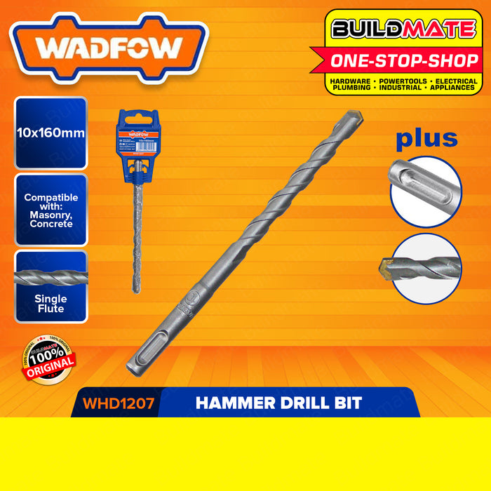 WADFOW Hammer Rotary SDS Plus Drill Bit 110mm | 160mm [SOLD PER PIECE] Hammer Drill Bits Carbide Masonry Drill Bit For Brick, Stone, and Concrete WHD1204 | WHD1205 | WHD1206 | WHD1207 | WHD1208 | •BUILDMATE• WHT